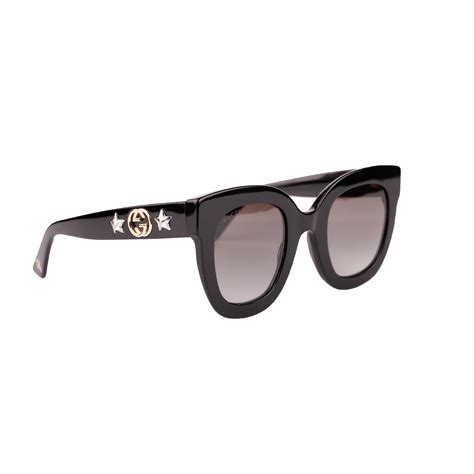 black gucci frames with stars on arm|GUCCI Acetate Crystal Star Round Frame .